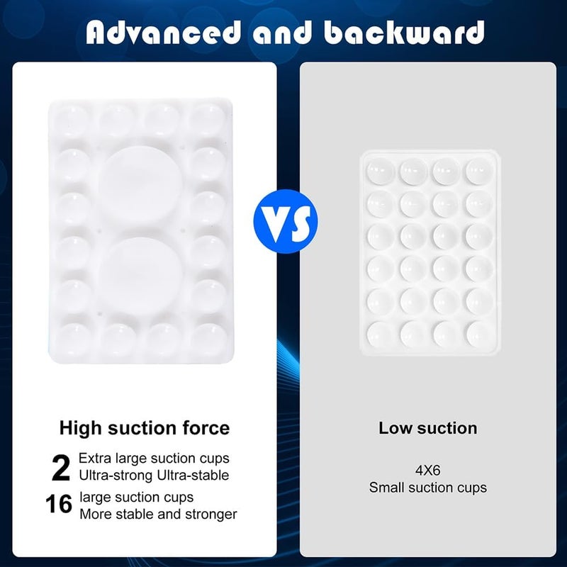 ZYCCER Double Sided Silicone Suction Phone Holder Mount,Compatible with iPhone and Android Cases Hands-Free Mirror Shower Phone Mount Strong Grip Holder (White, Single Sided 1PCS) - Image 1